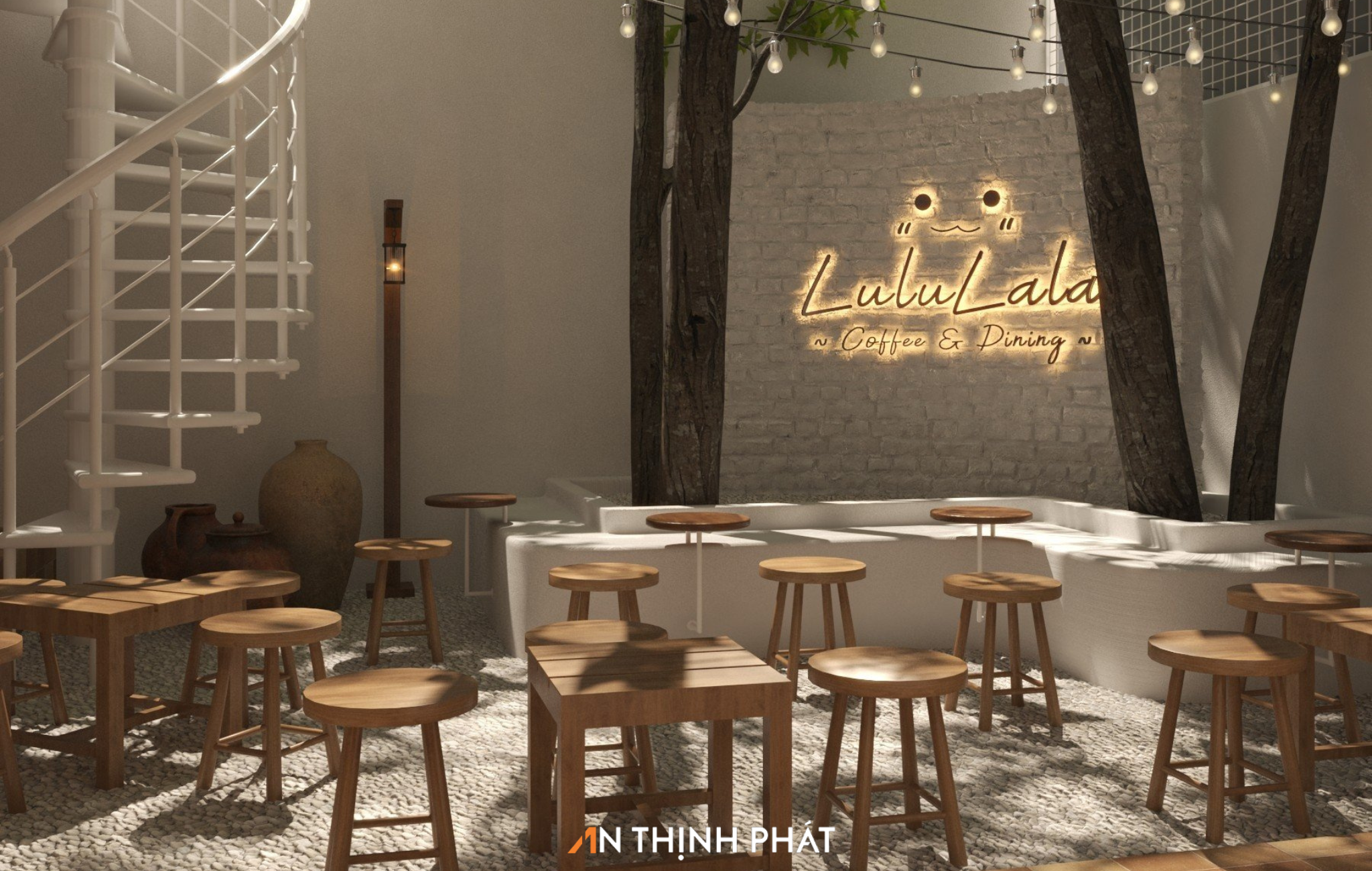 Ý tưởng thiết kế Địa Trung Hải kết hợp nhà hàng cafe