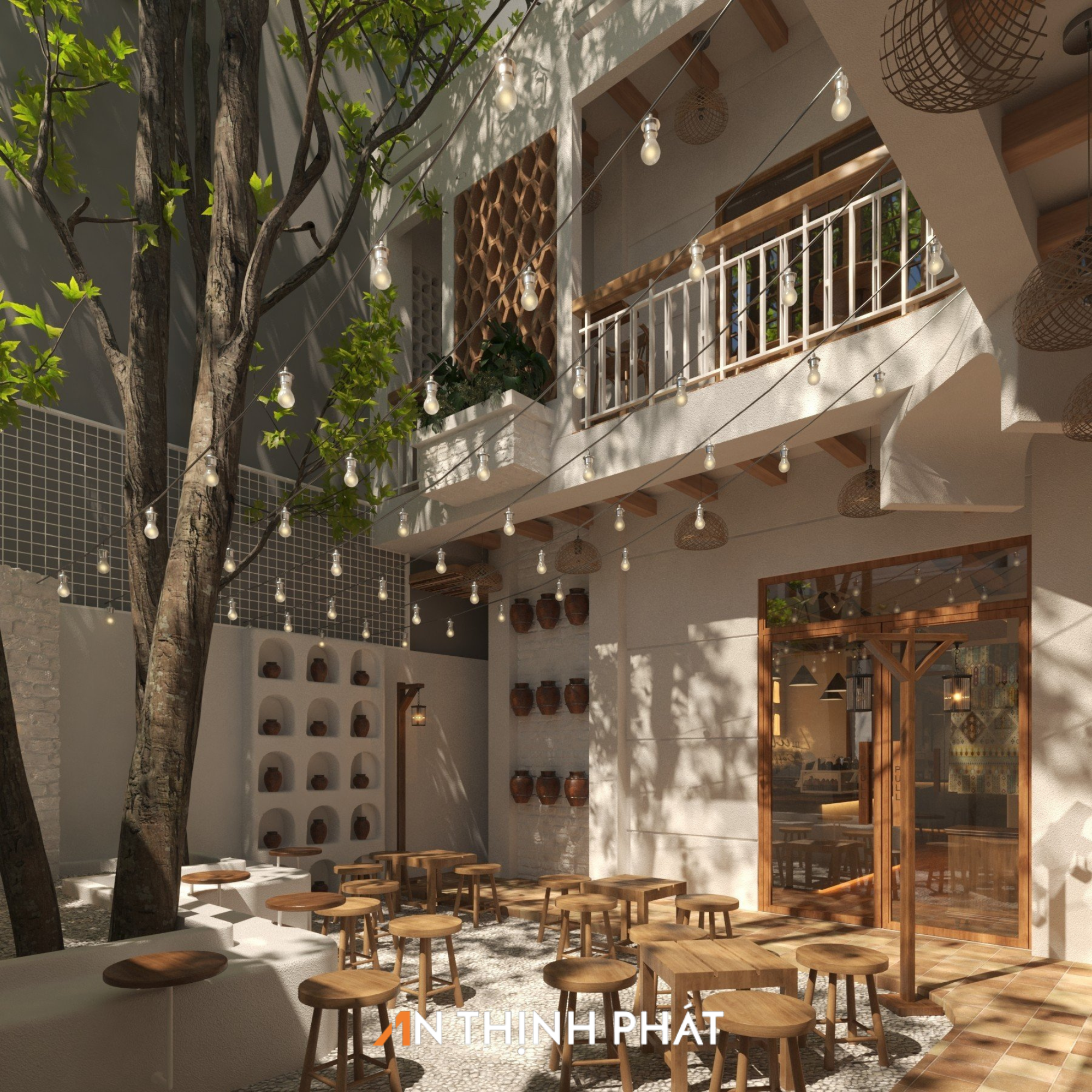 Kiến trúc mái vòm trong thiết kế quán cafe Địa Trung Hải