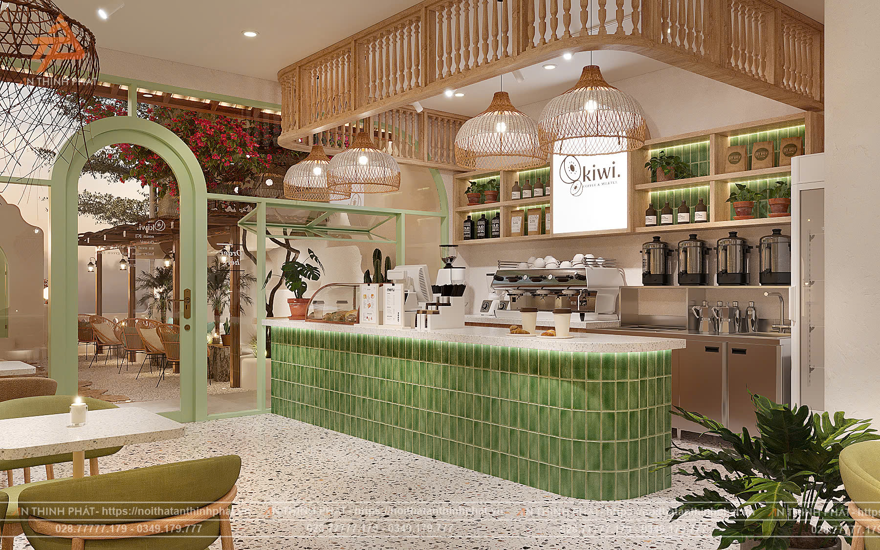 Không gian check-in đẹp tại quán cafe phong cách Địa Trung Hải