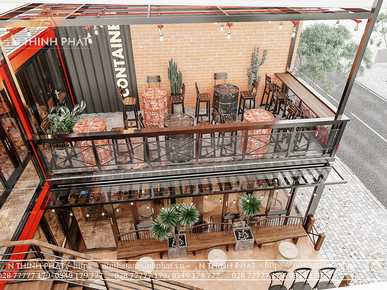 Thiết kế quán cafe container do An Thịnh Phát thực hiện tại Bình Phước