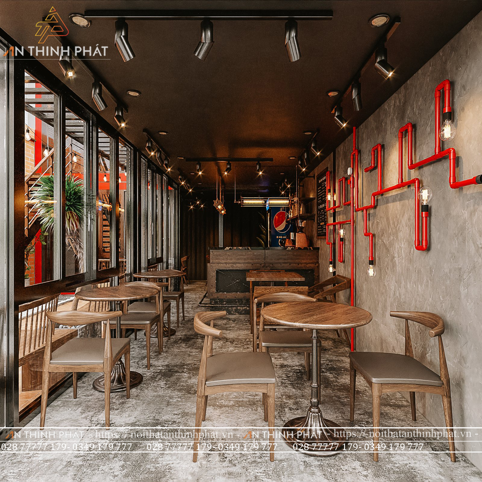 Thiết kế quán cafe container đẹp và độc đáo tại Cafe Tea & More