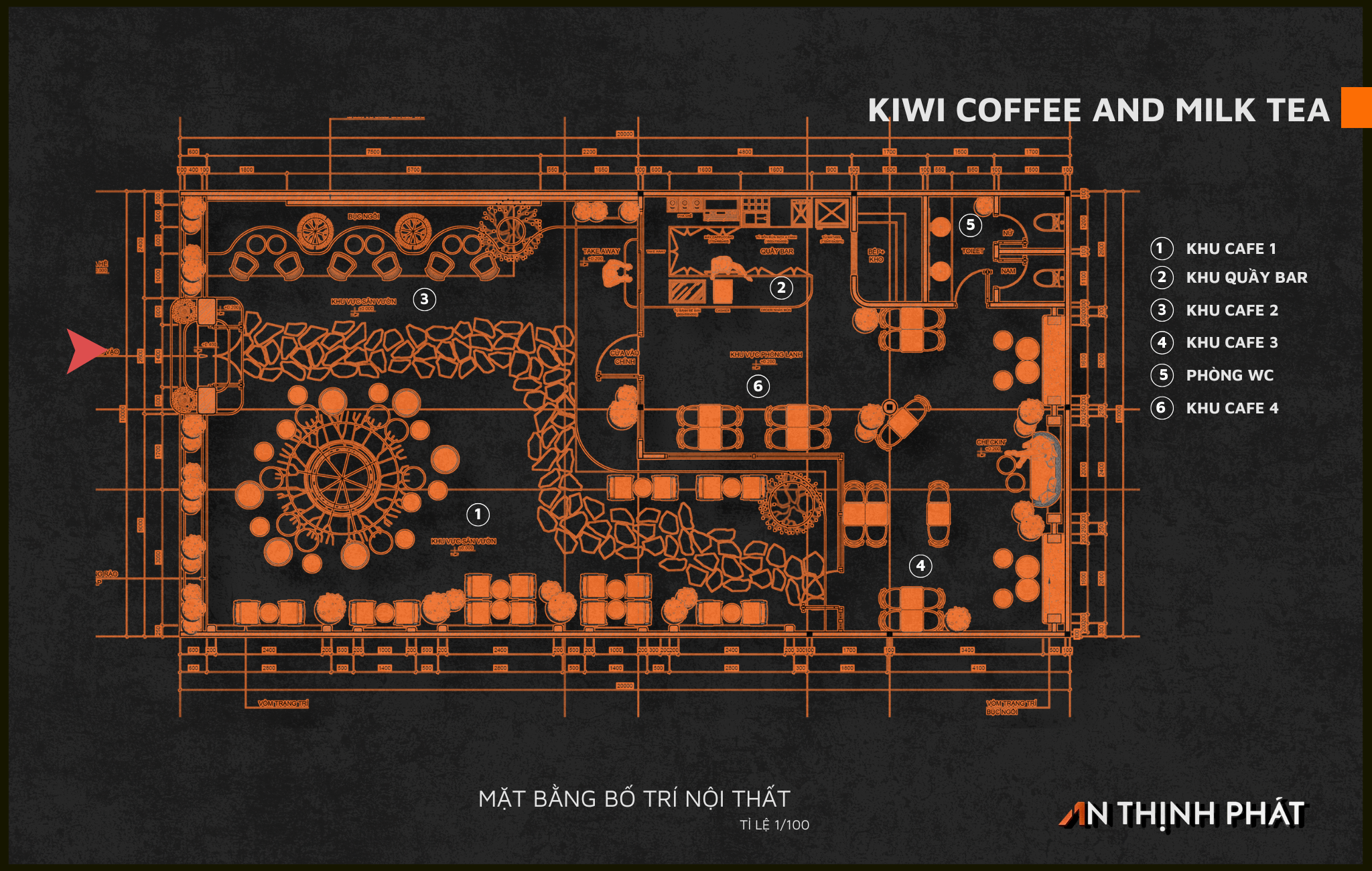 Thiết kế quán cafe phong cách Địa Trung Hải tại Kiwi Coffee & Milk Tea Tây Ninh